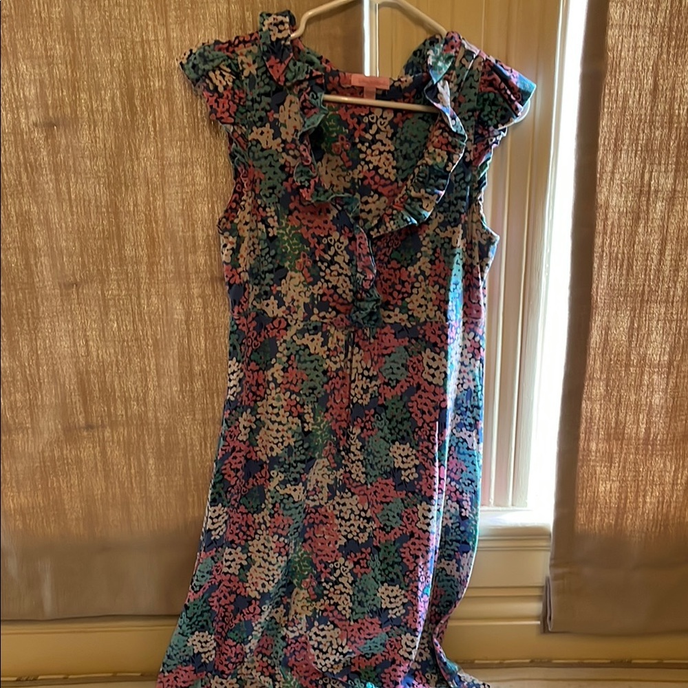 Lilly Pulitzer Blue and Pink Midi Dress